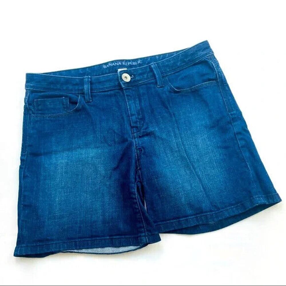 Banana Republic Rolled Indigo Blue Denim Shorts Size 28